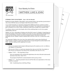 Jesus and You Series-Matthew, Luke and John PDF